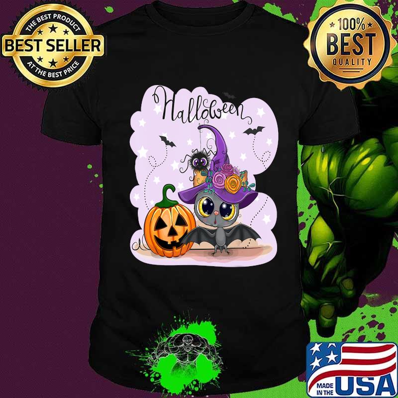 Cute Halloween with a Pumpkin and a Bat T-Shirt