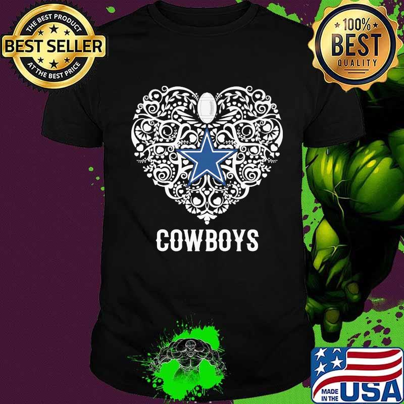 Dallas cowboys football logo heart shirt