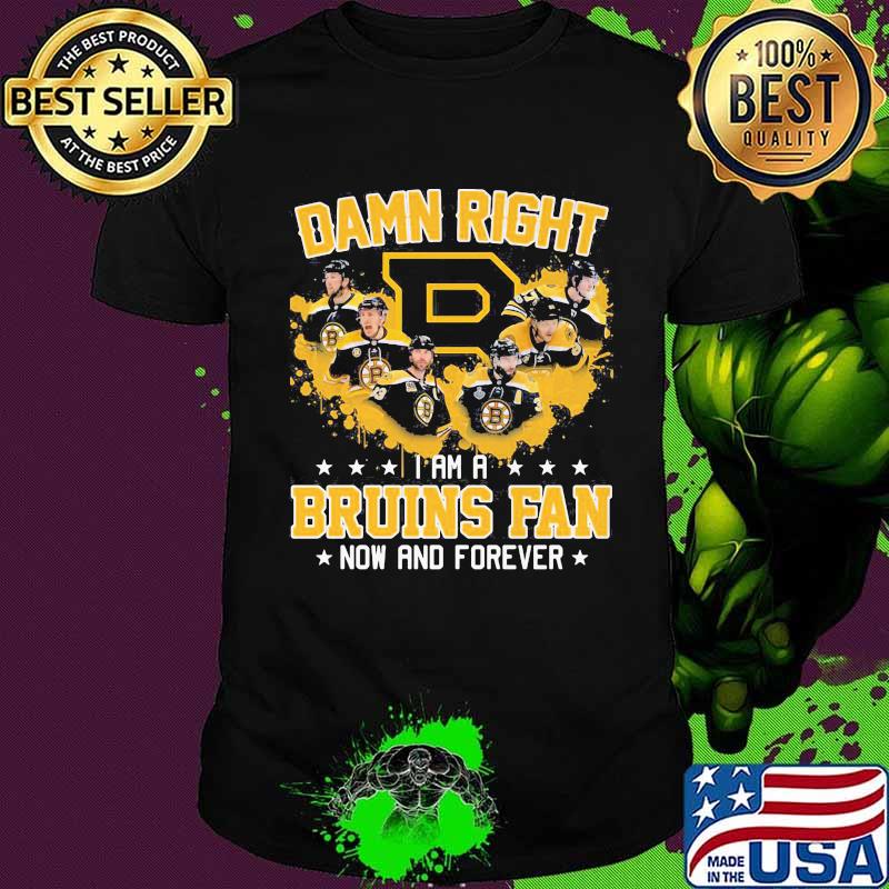 Damn right i am a boston bruins fan now and forever stars shirt