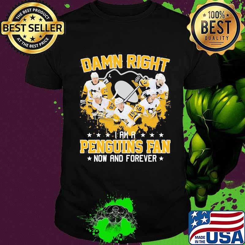 Damn right i am a pittsburgh penguins fan now and forever stars shirt