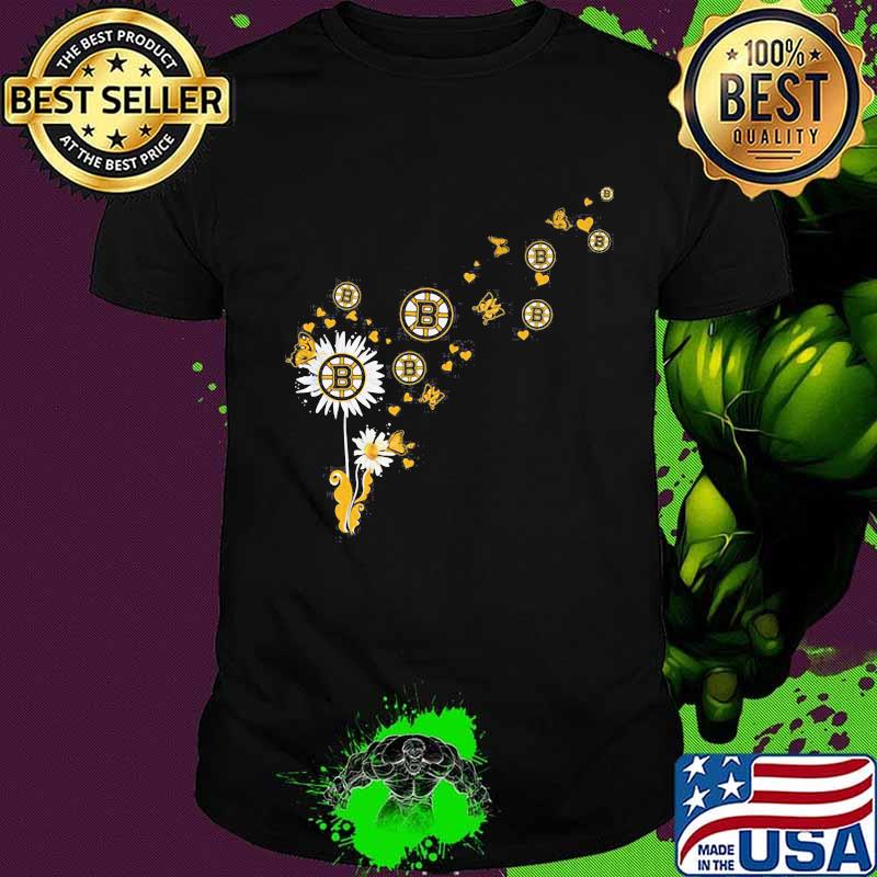 Dandelion flower boston bruins logo hearts shirt