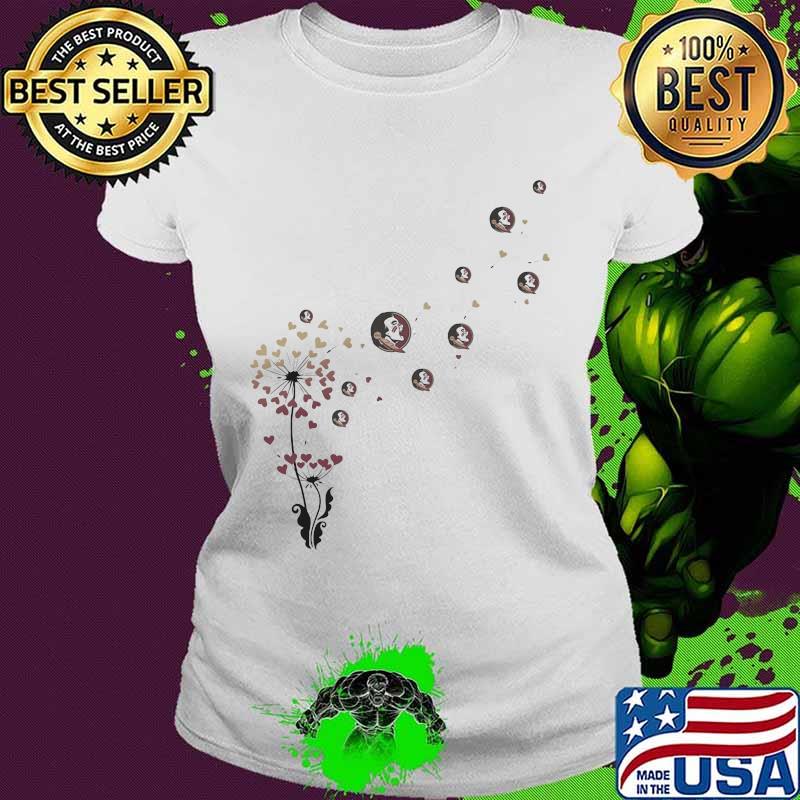Dandelion flower florida state seminoles logo hearts s Ladies tee Dandelion flower florida state seminoles logo hearts s Ladies tee