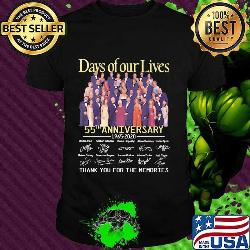 Days of our lives 55th anniversary 1965 2020 thank you for the memories signatures shirt