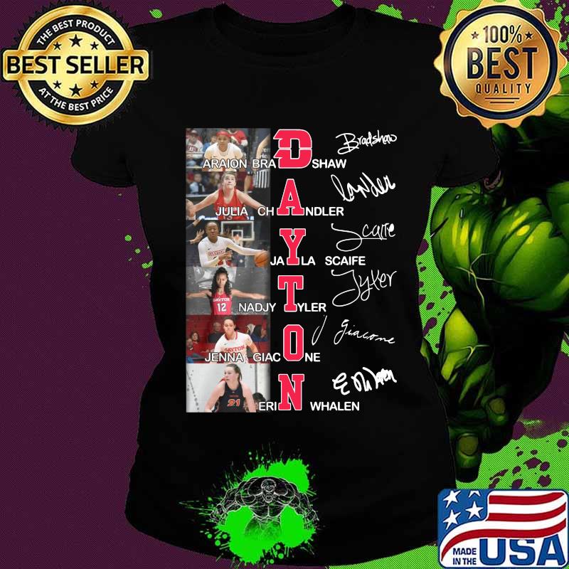 Dayton flyers women's basketball players signatures s Ladies tee Dayton flyers women's basketball players signatures s Ladies tee