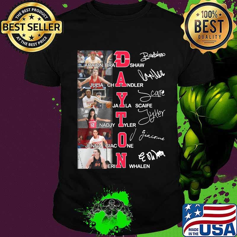 Dayton flyers women's basketball players signatures shirt
