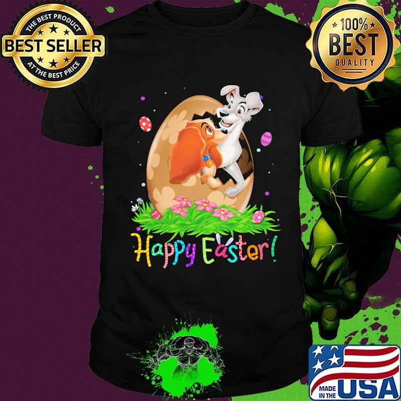 Disney lady and the tramp happy easter flower shirt