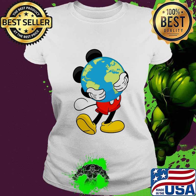 Disney mickey mouse hug earth s Ladies tee Disney mickey mouse hug earth s Ladies tee