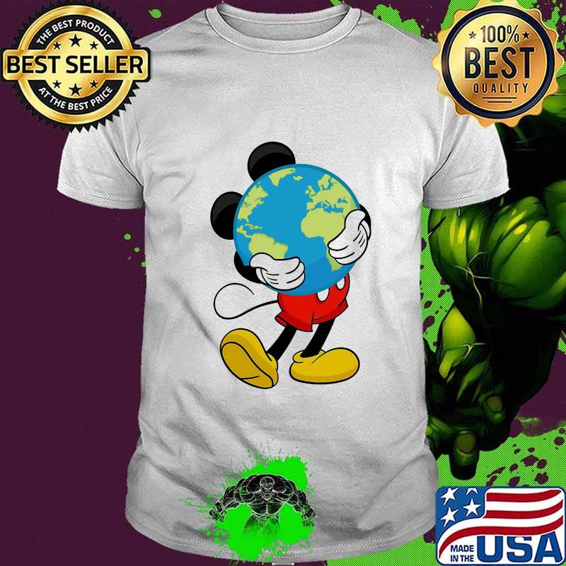 Disney mickey mouse hug earth shirt