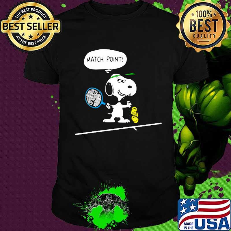Disney snoopy playing badminton match point shirt