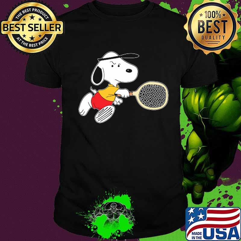 Disney snoopy playing badminton shirt
