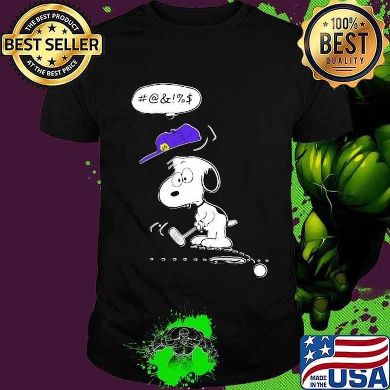 Disney snoopy playing golf shirt