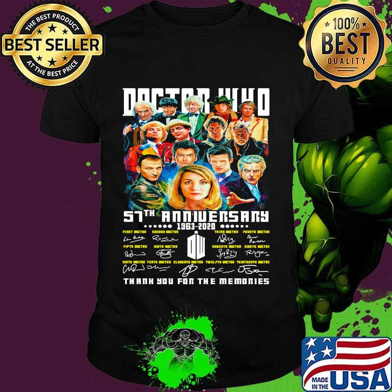 Doctor 57th anniversary 1963 2020 thank you for the memories signatures shirt