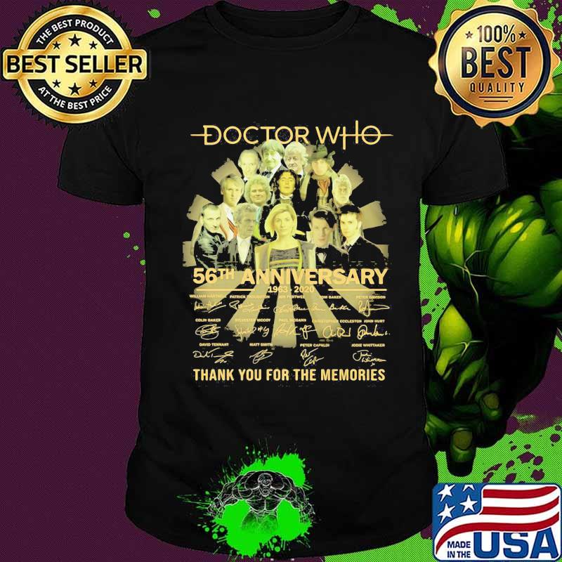 Doctor who 56th anniversary 1963 2020 thank you for the memories signatures shirt