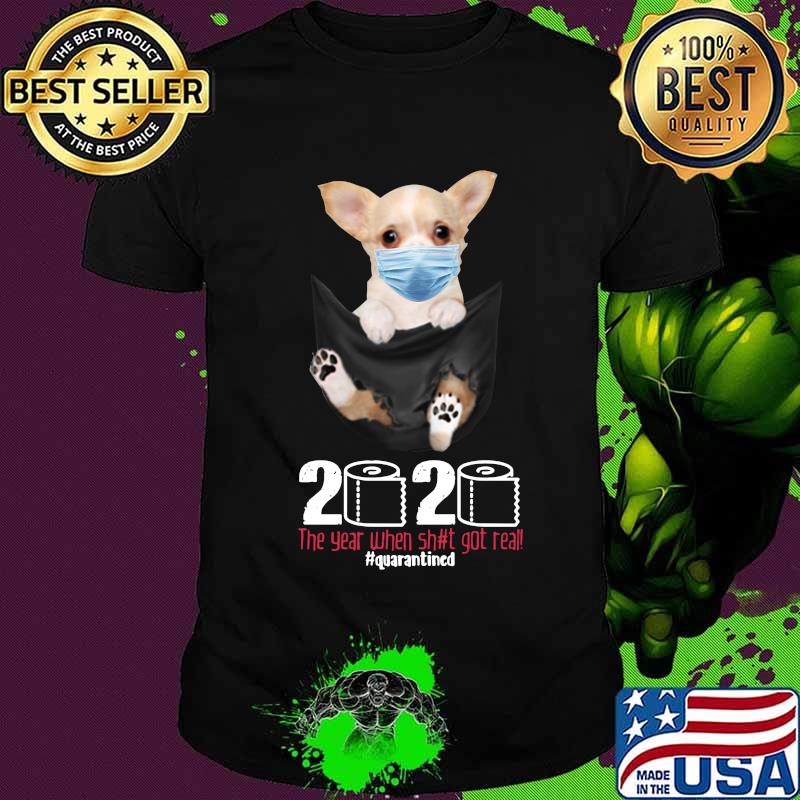 Dog wear mask 2020 the year when shit got real quarantined shirt