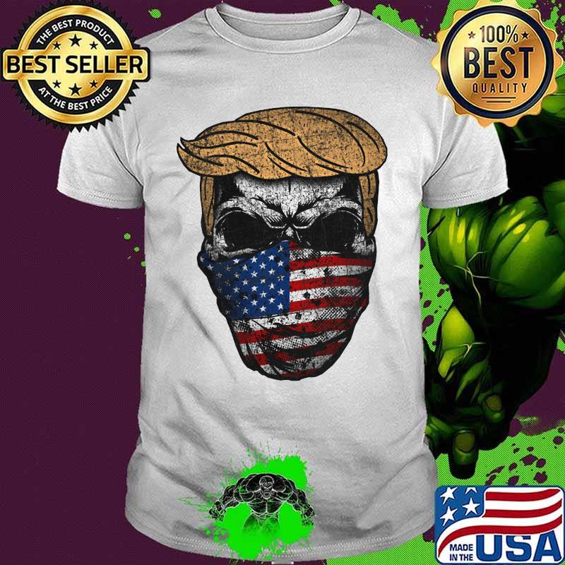 Donald trump skull mask american flag independence day shirt