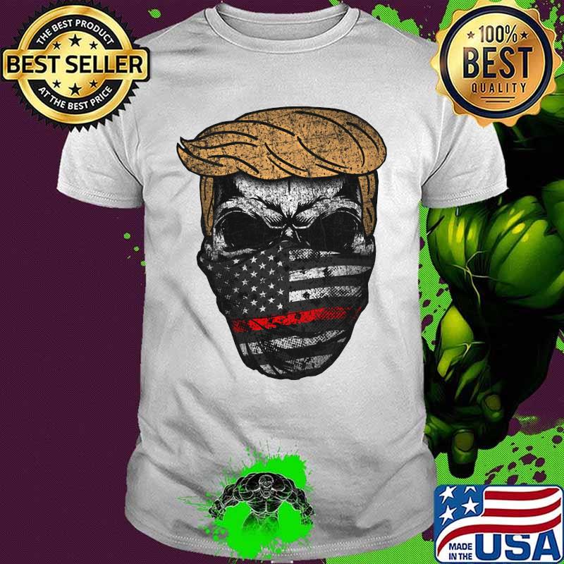 Donald trump skull mask back the red american flag independence day shirt