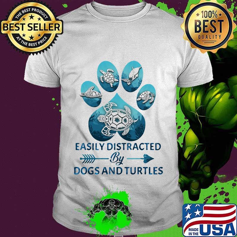 Easily distracted by paw dogs and turtles shirt