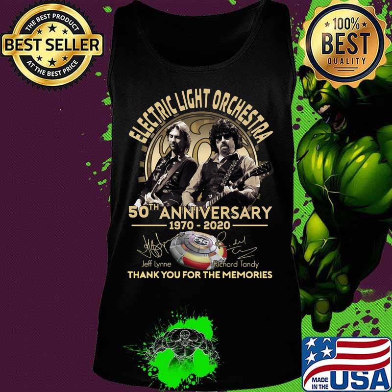 Electric light orchestra 50th anniversary 1970 2020 thank you for the memories signatures s Tank top Electric light orchestra 50th anniversary 1970 2020 thank you for the memories signatures s Tank top