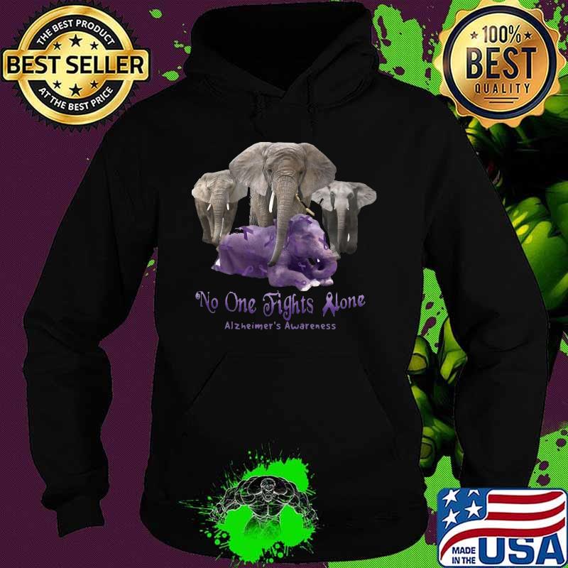 Elephant no one fights alone alzheimers awareness s Hoodie Elephant no one fights alone alzheimers awareness s Hoodie
