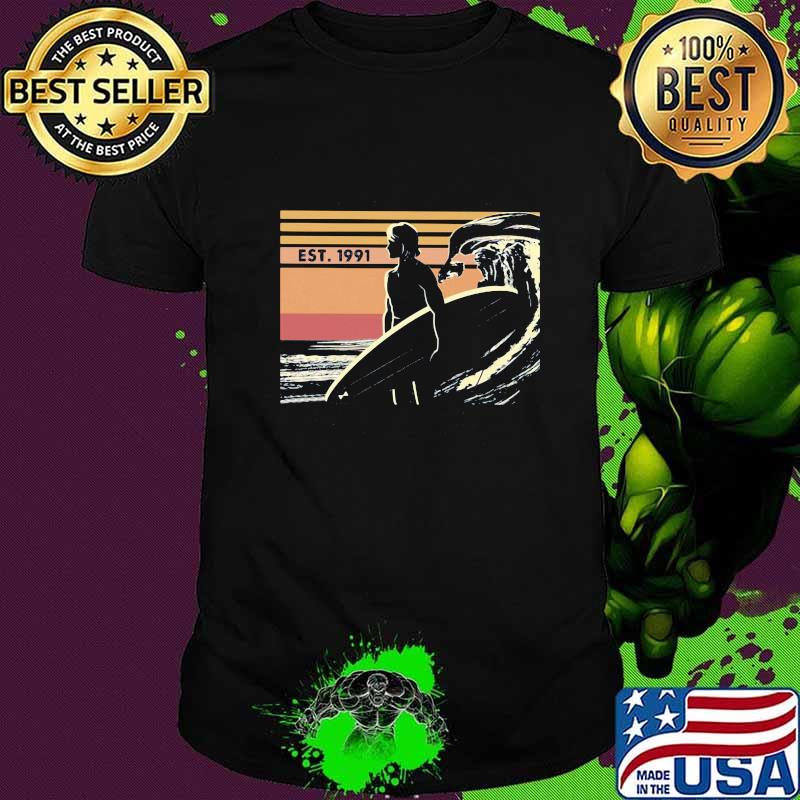 Est 1991 Surfing Vintage Retro Shirt