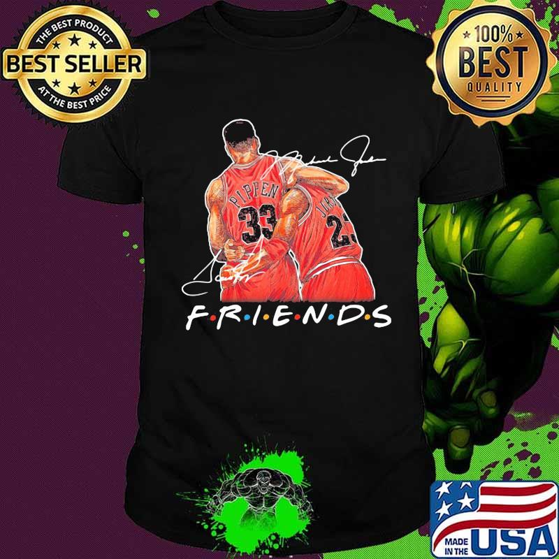 Friends scottie pippen and michael jordan basketball signatures shirt