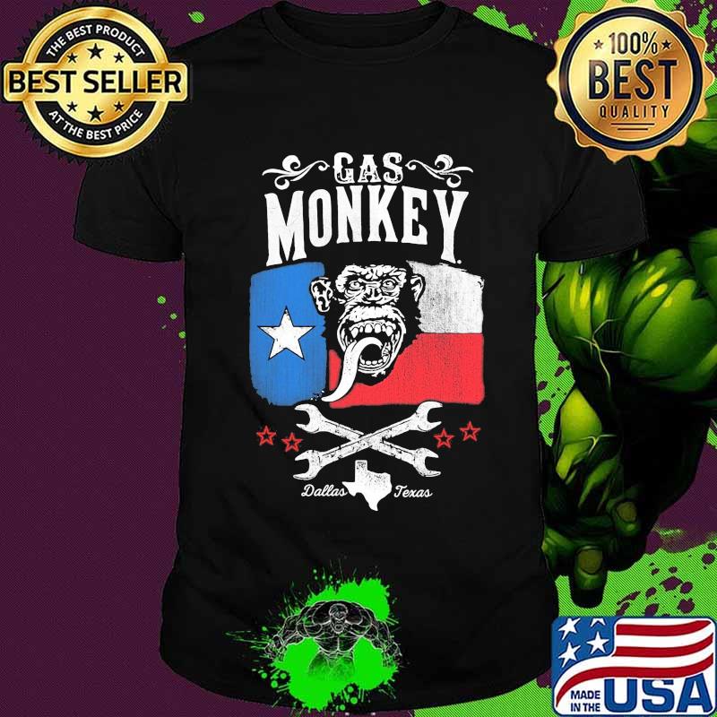 Gas monkey dallas texas flag garage shirt
