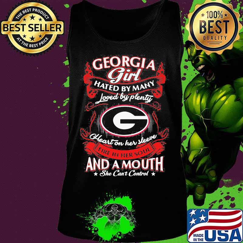 Georgia bulldogs girl hated by many loved by plenty heart on her sleeve fire in her soul and a mouth she can't control stars s Tank top Georgia bulldogs girl hated by many loved by plenty heart on her sleeve fire in her soul and a mouth she can't control stars s Tank top