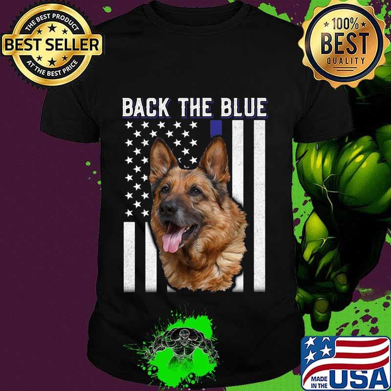 German shepherd back the blue american flag independence day shirt