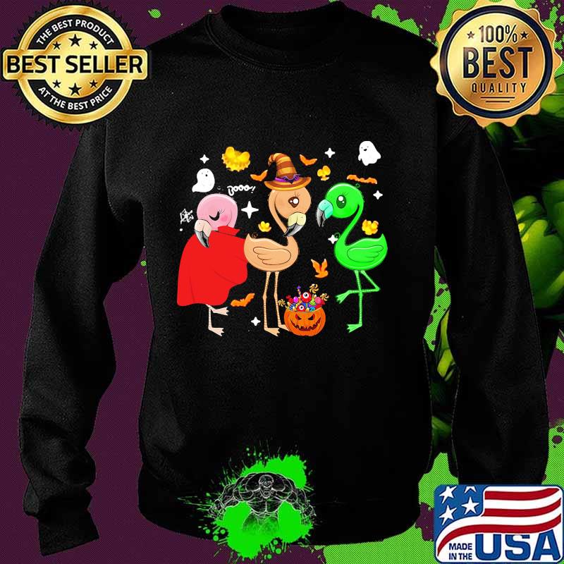 GHOST BOOO FLAMINGOS PUMPKIN HALLOWEEN SHIRT Sweater GHOST BOOO FLAMINGOS PUMPKIN HALLOWEEN SHIRT Sweater