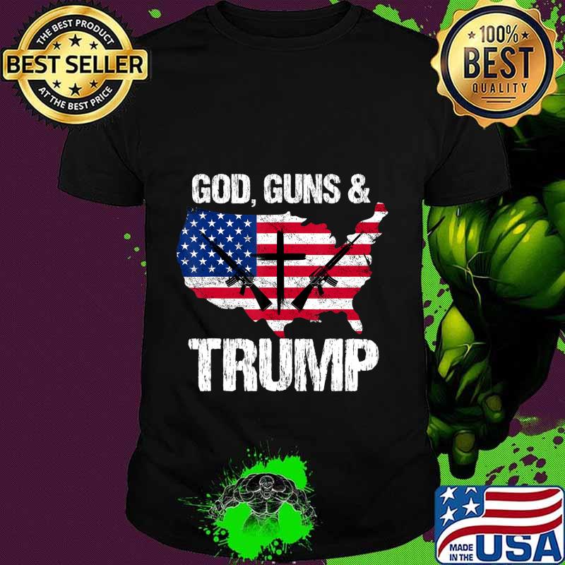 God Guns and Trump 2020 Pride USA Flag Tee 2nd Amendment T-Shirt