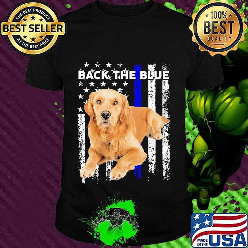 Golden Retriever Independence day back the blue shirt