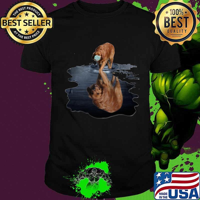 Golden retriever mask water reflection shirt