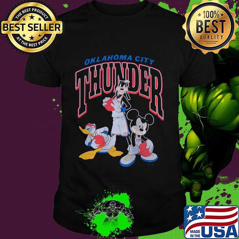 Goofy donald duck and mickey mouse football player oklahoma city thunder shirt