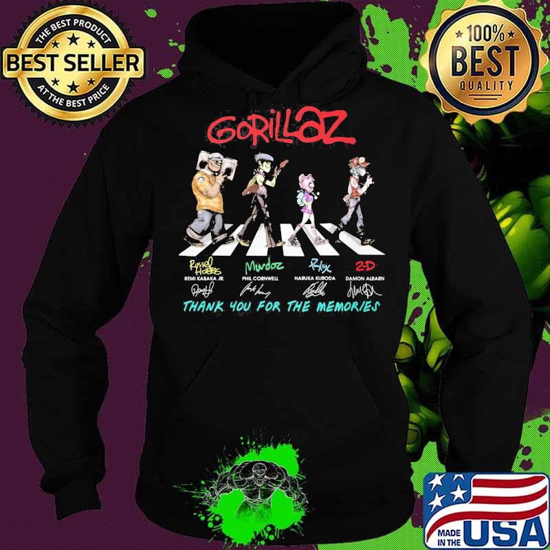 Gorillaz crossing the line thank you for the memories signatures s Hoodie Gorillaz crossing the line thank you for the memories signatures s Hoodie