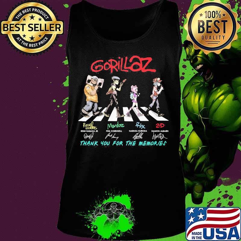 Gorillaz crossing the line thank you for the memories signatures s Tank top Gorillaz crossing the line thank you for the memories signatures s Tank top