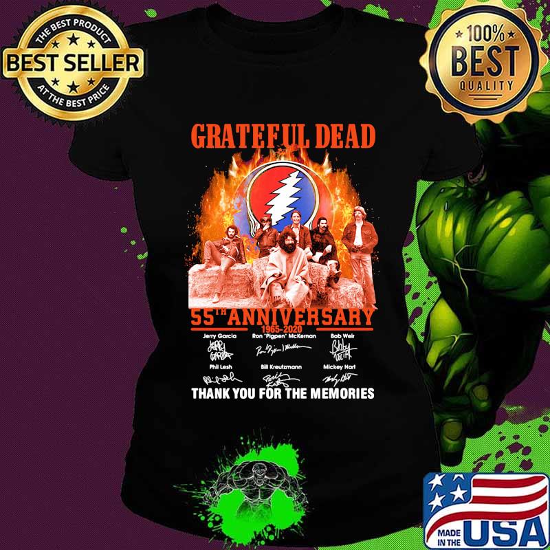 Grateful dead 55th anniversary 1965 2020 thank you for the memories signatures s Ladies tee Grateful dead 55th anniversary 1965 2020 thank you for the memories signatures s Ladies tee
