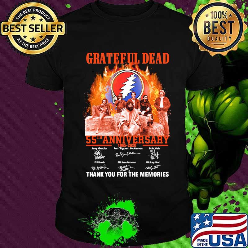 Grateful dead 55th anniversary 1965 2020 thank you for the memories signatures shirt