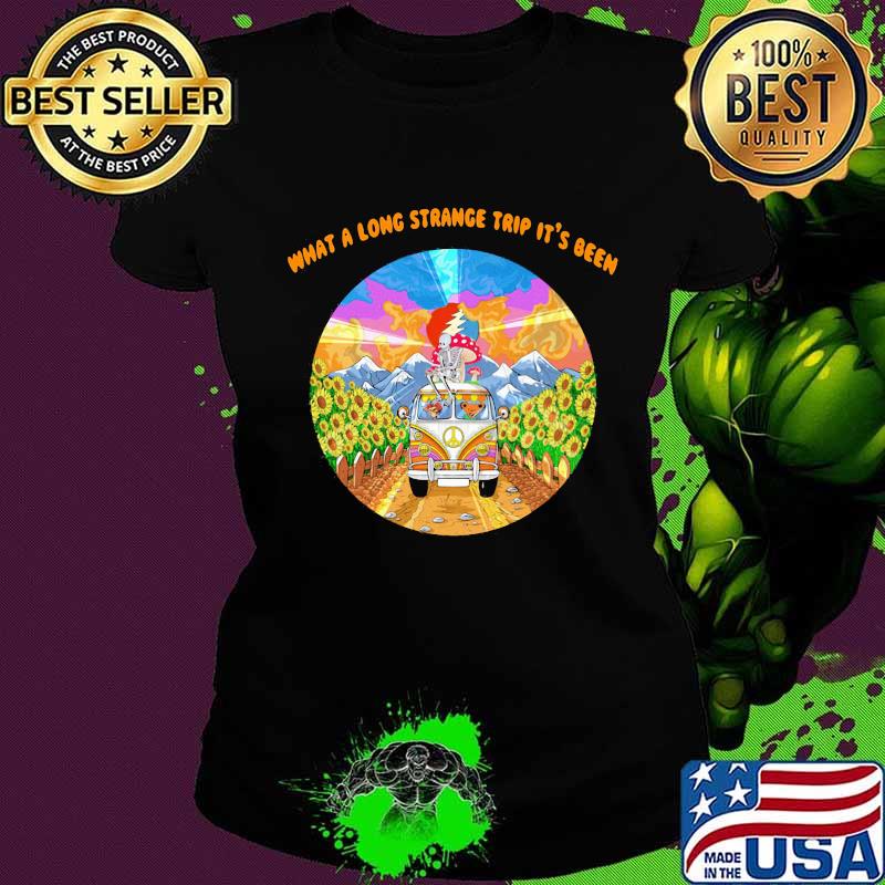 Grateful dead bus what a long strange trip it's been sunflowers s Ladies tee Grateful dead bus what a long strange trip it's been sunflowers s Ladies tee