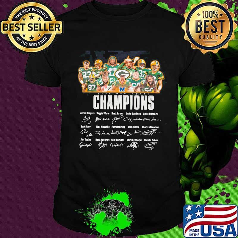 Green bay packers 2020 nfc north champions signatures shirt