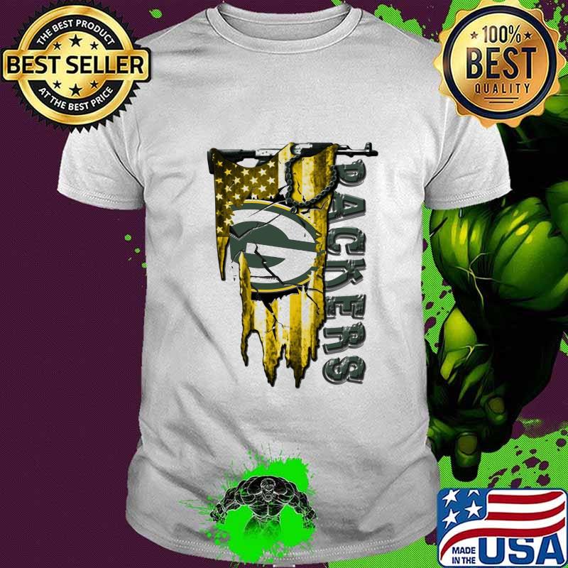 Green bay packers football america flag independence day shirt