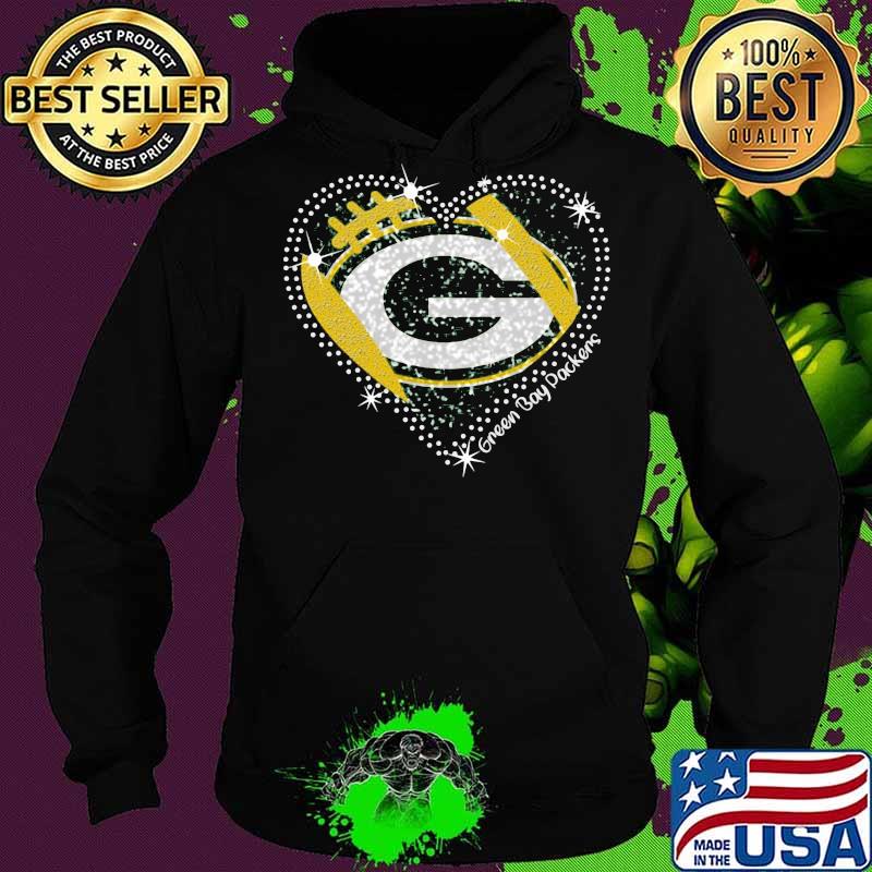 Green bay packers football logo heart s Hoodie Green bay packers football logo heart s Hoodie