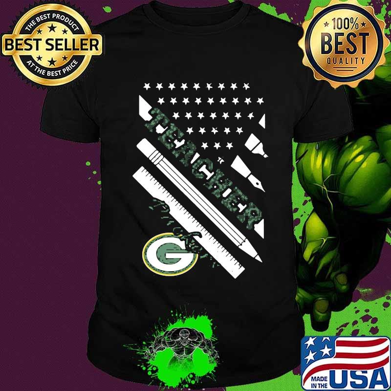 Green bay packers football pen america flag independence day shirt