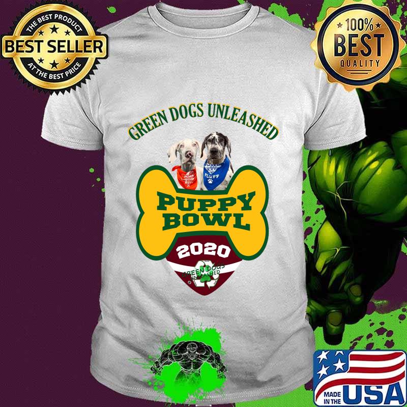 Green dogs unleashed puppy bowls 2020 shirt