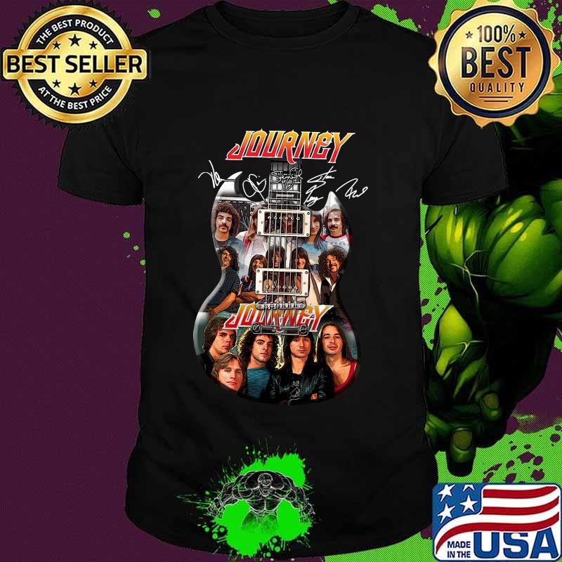 Guitar journey band members signatures shirt