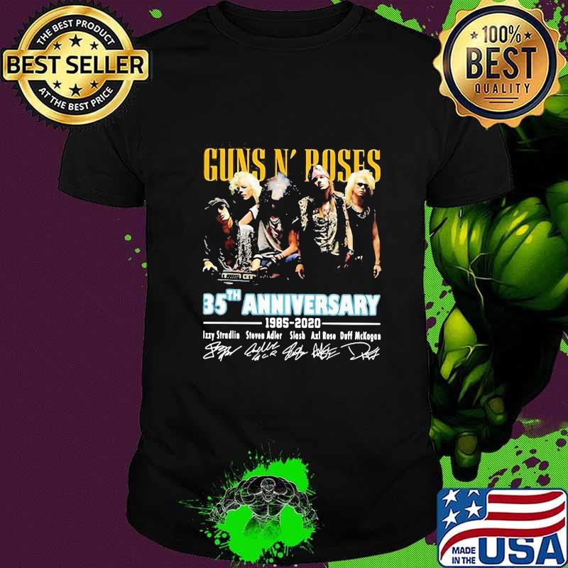 Guns n rose 35th anniversary 1985 2020 members signatures shirt