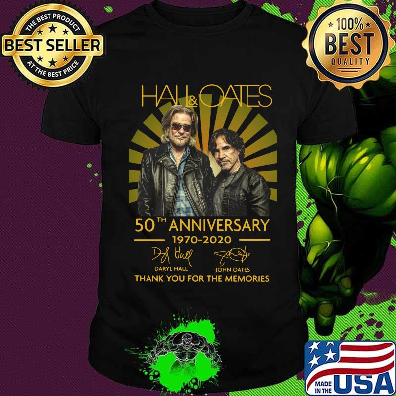 Hall and oates 50th anniversary 1970 2020 thank you for the memories signatures shirt