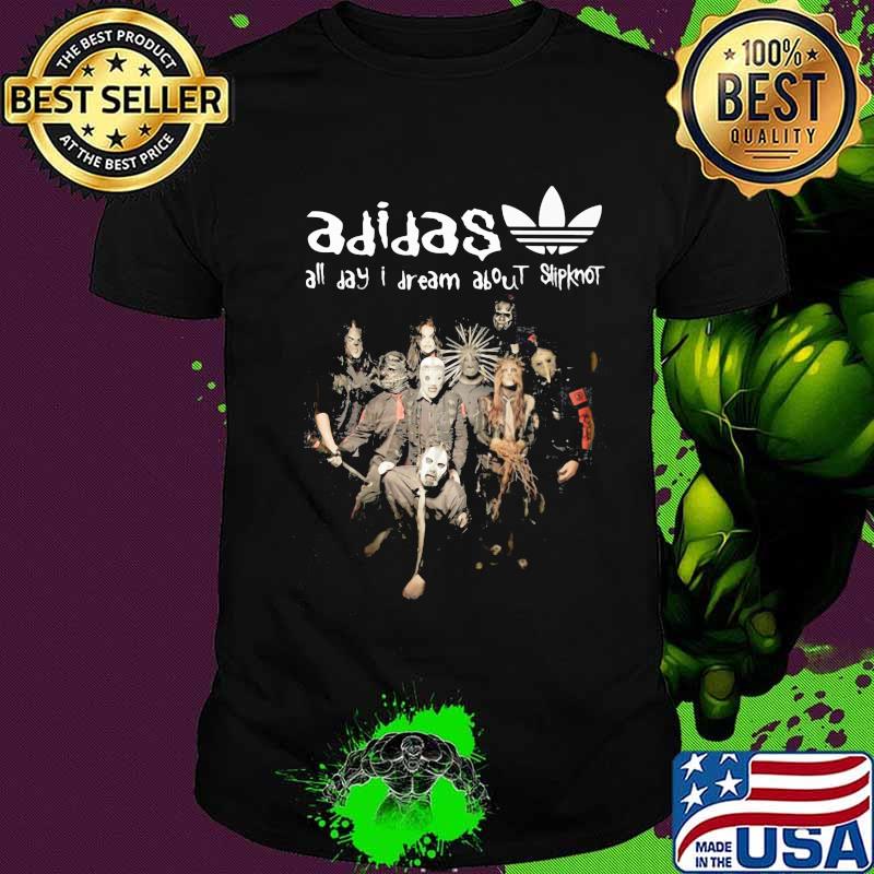 Halloween adidas all day i dream about slipknot band shirt