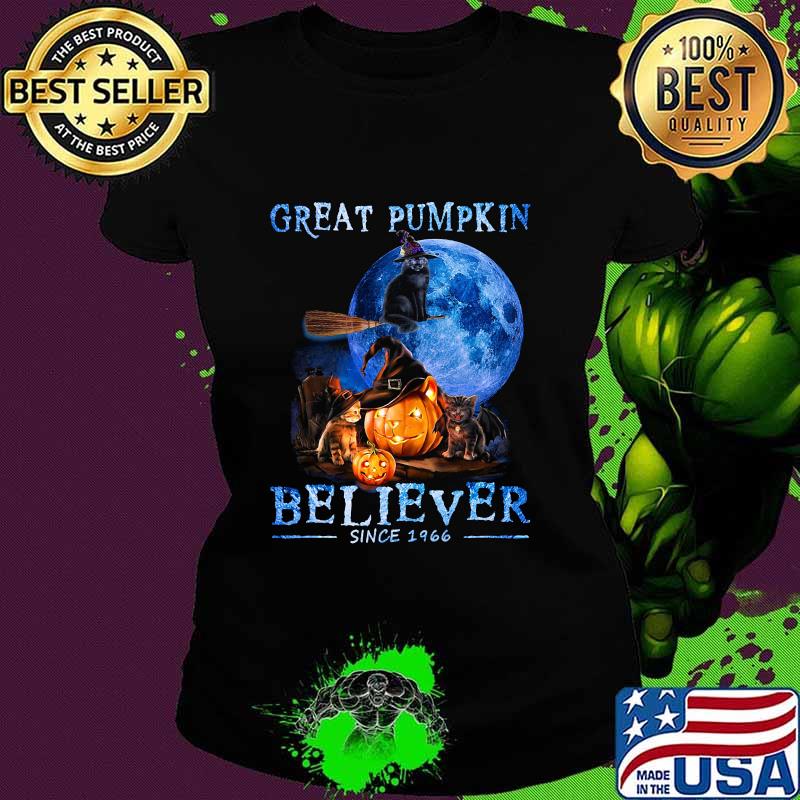 Halloween cat witch great pumpkin believer since 1966 s Ladies tee Halloween cat witch great pumpkin believer since 1966 s Ladies tee
