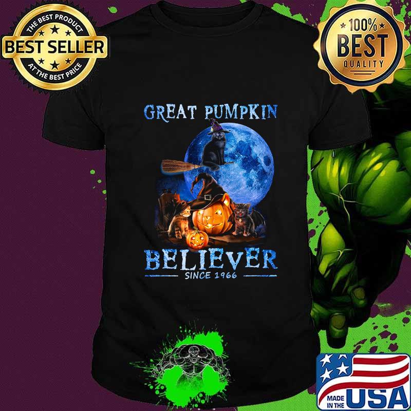 Halloween cat witch great pumpkin believer since 1966 shirt