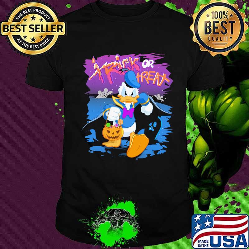 Halloween donald duck trick or treat pumpkin shirt